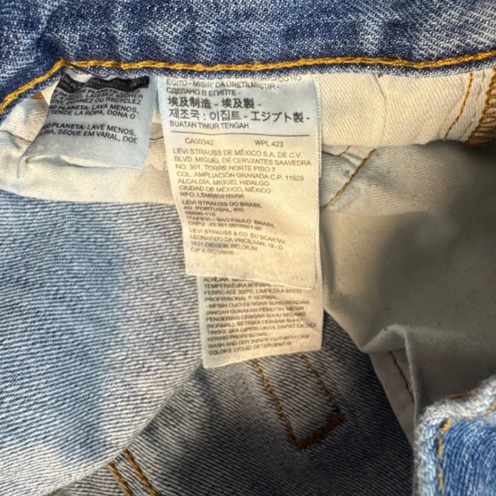 Levis 501 Original Fit Straight Leg Jeans Blue Medium Wash Denim Mens 36x32